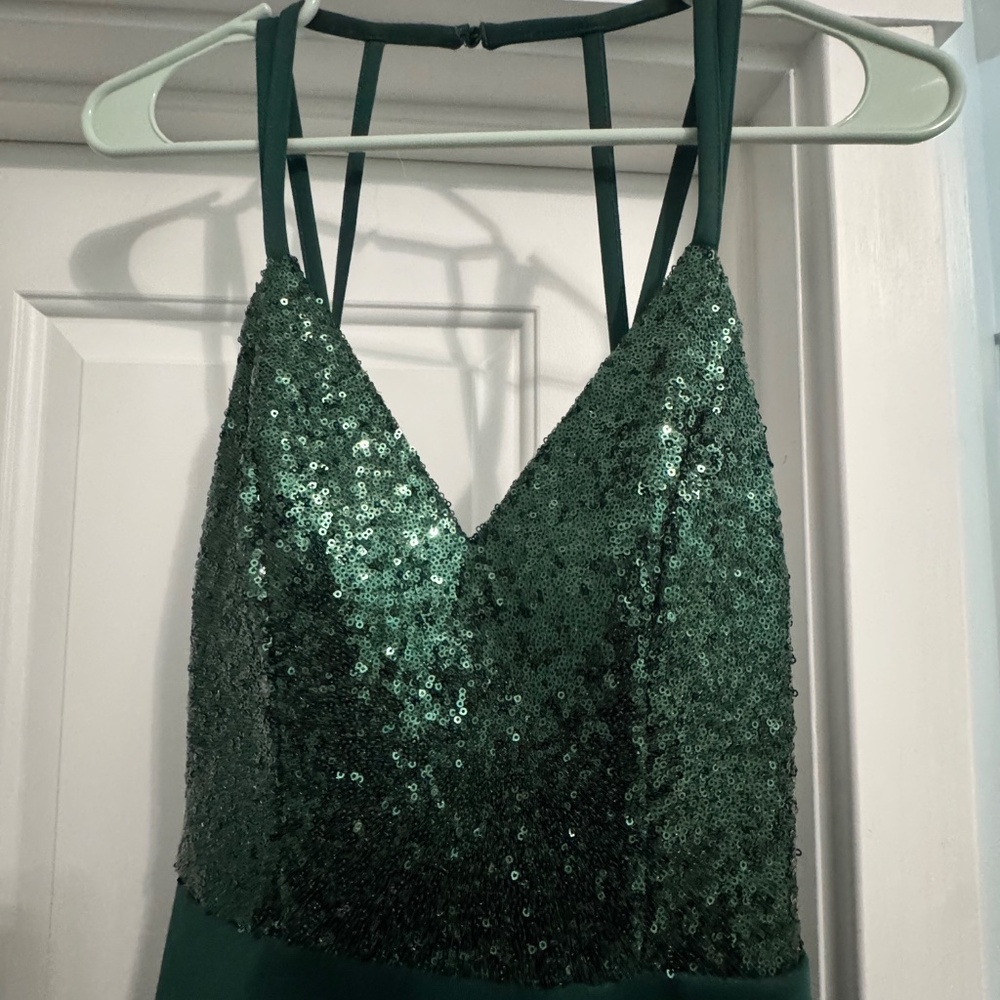 Short Green Junior size 5 Sequin Dress - Picture 2 of 5